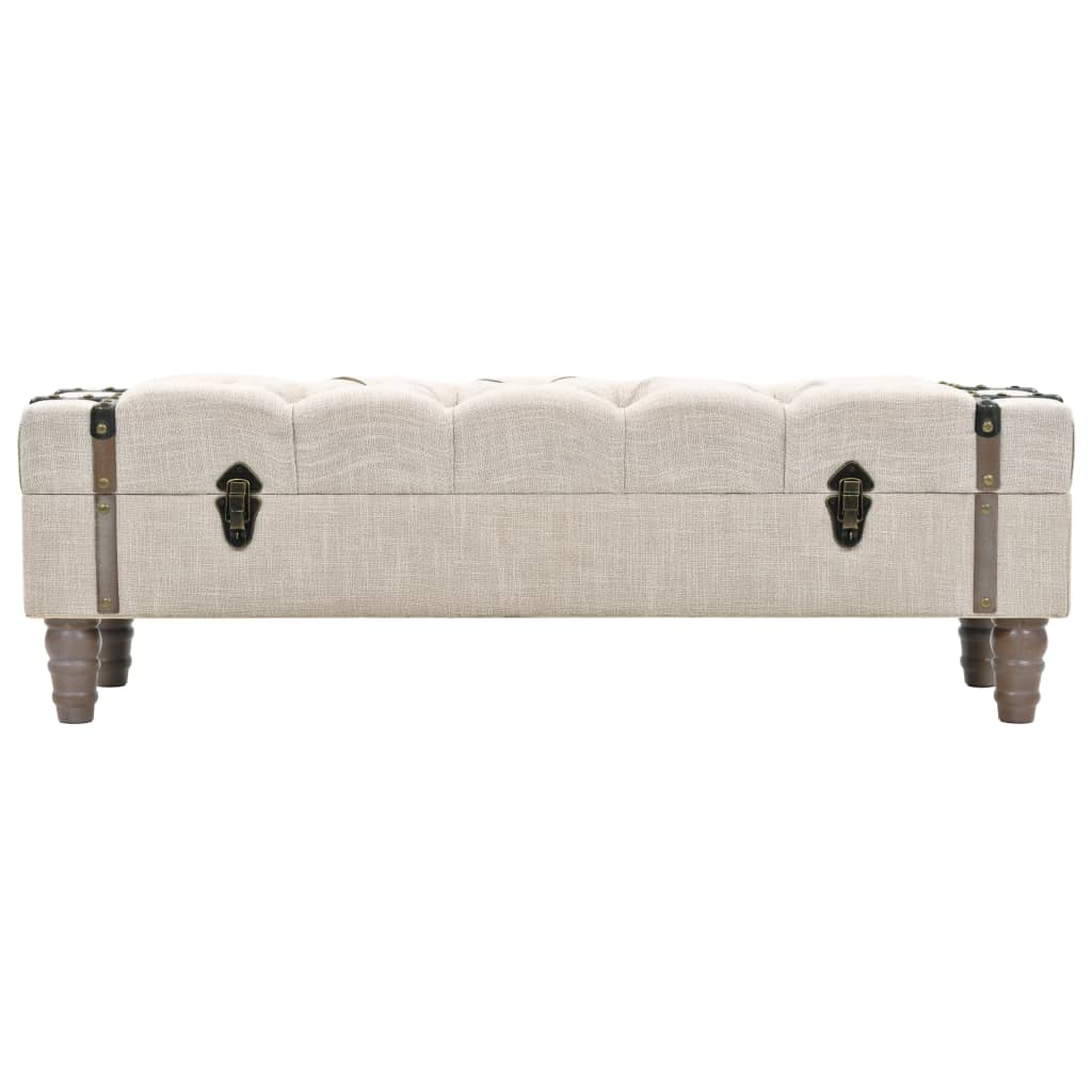 Förvaringsbänk Massivt Trä Och Stål 111X34X37 Cm