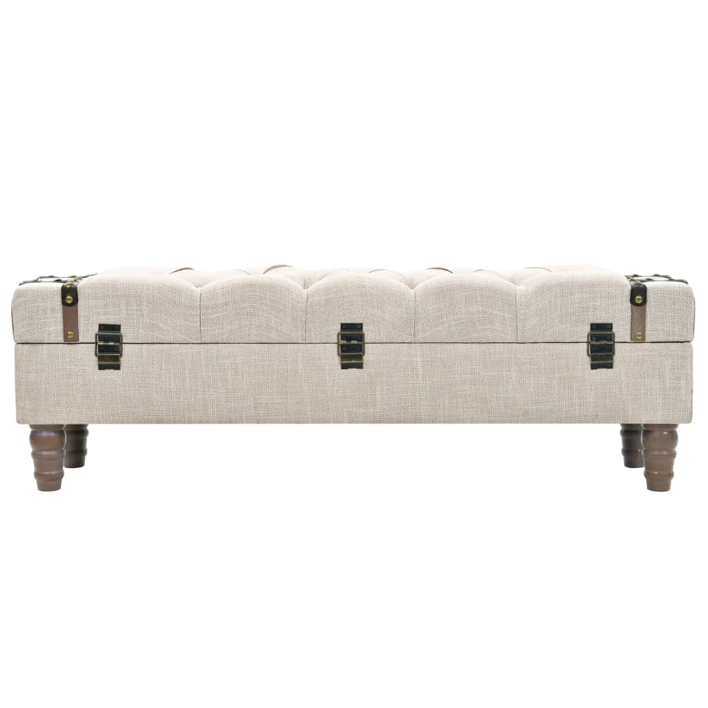 Förvaringsbänk Massivt Trä Och Stål 111X34X37 Cm