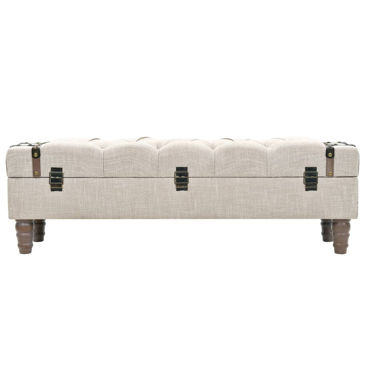 Förvaringsbänk Massivt Trä Och Stål 111X34X37 Cm