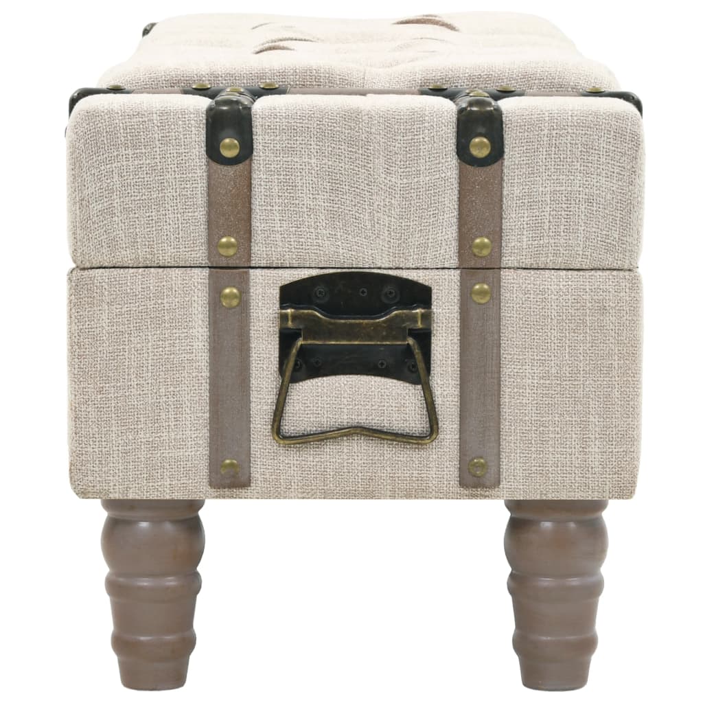 Förvaringsbänk Massivt Trä Och Stål 111X34X37 Cm