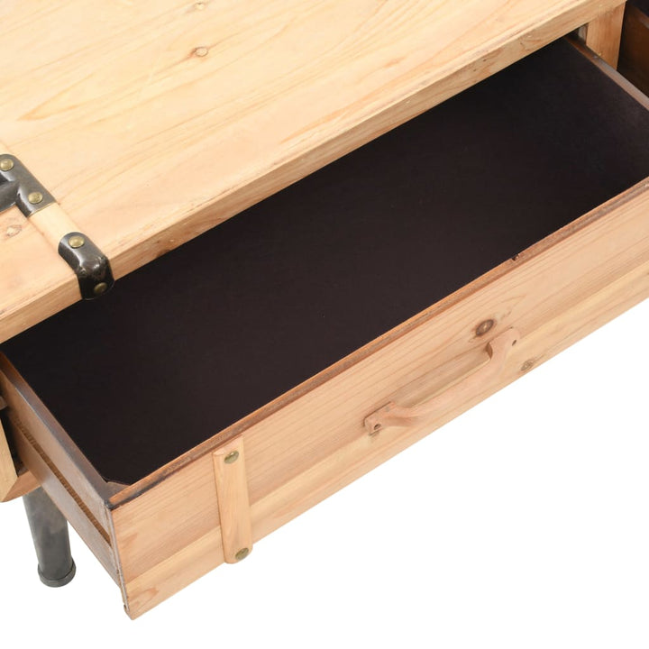 Tv-Bänk Massivt Granträ 120X33X35 Cm