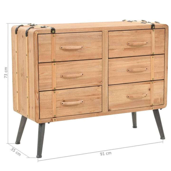 Byrå Massivt Granträ 91X35X73 Cm