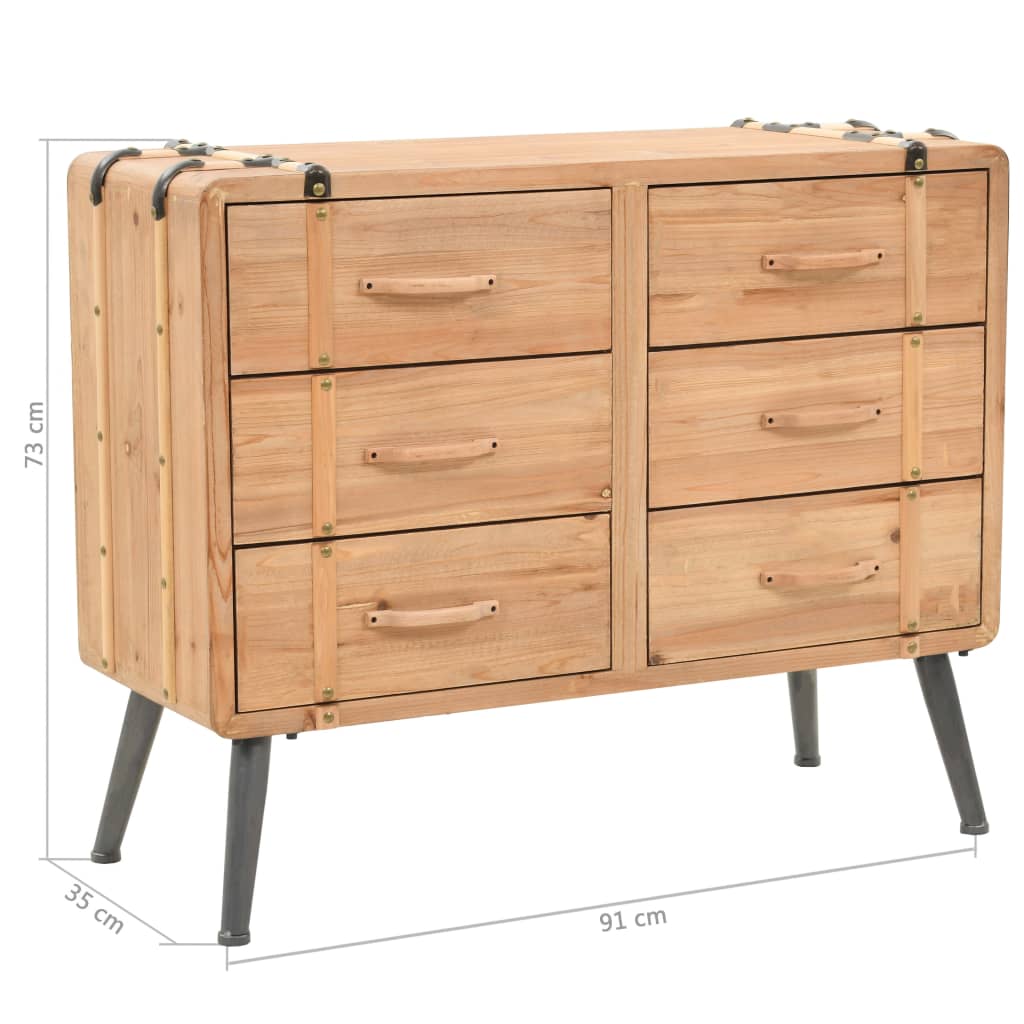 Byrå Massivt Granträ 91X35X73 Cm