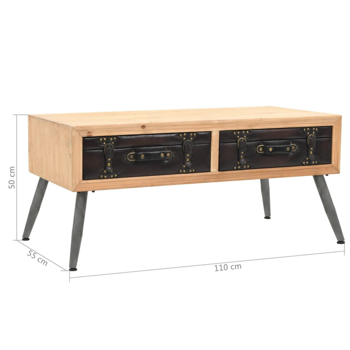 Soffbord Massivt Granträ 115X55X50 Cm