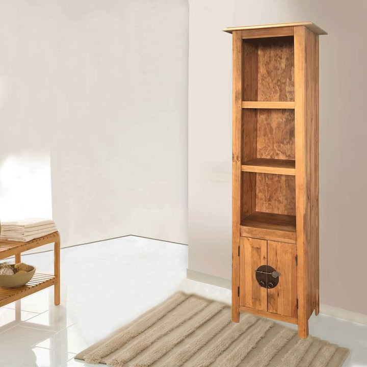 Fristående Badrumsskåp Massiv Furu 48X32X170 Cm