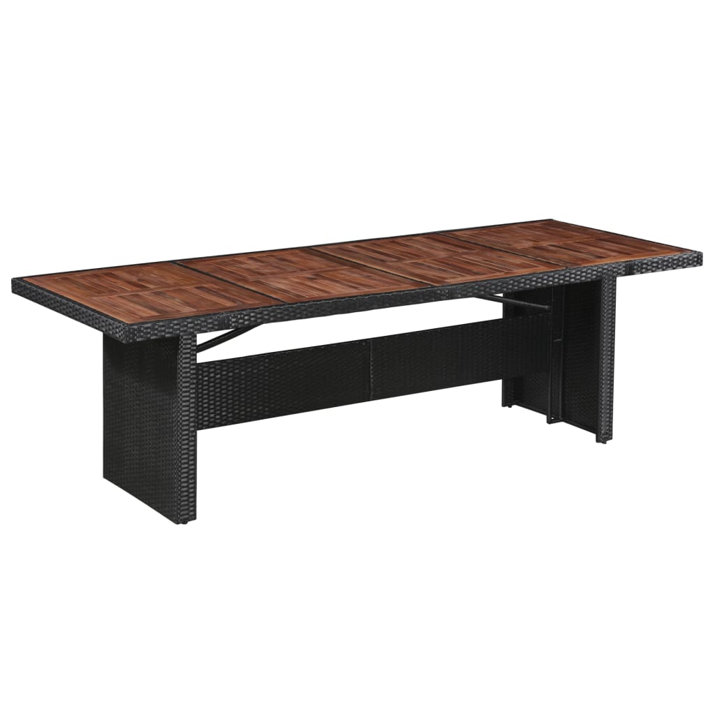 Trädgårdsbord 240X90X74 Cm Konstrotting Och Glas