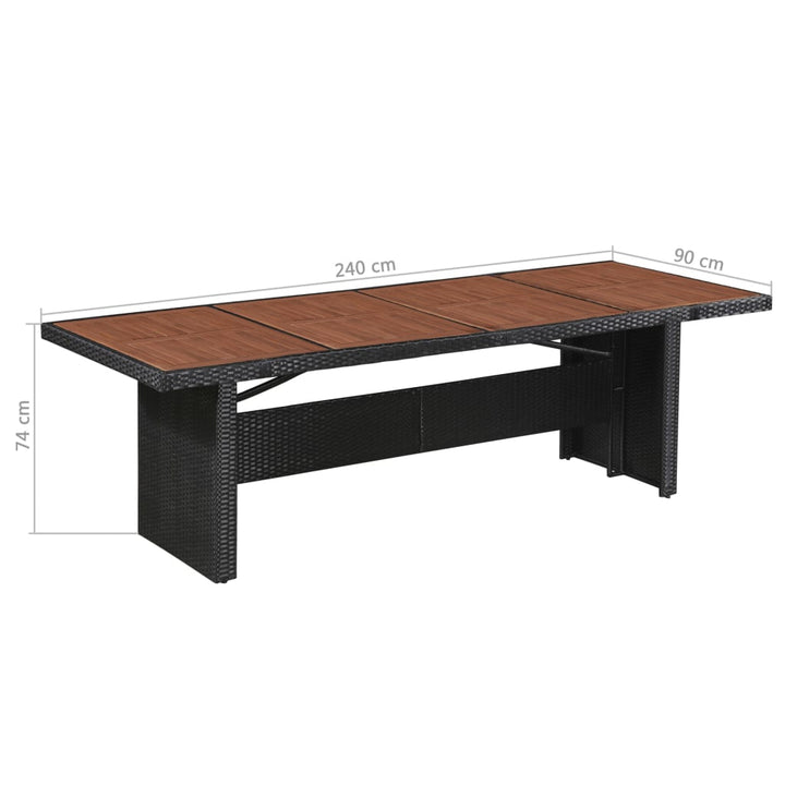 Trädgårdsbord 240X90X74 Cm Konstrotting Och Massivt Akaciaträ