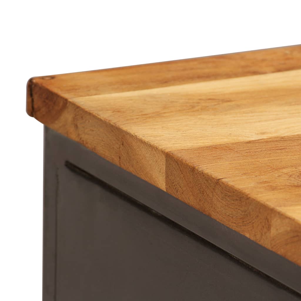 Skänk Återvunnen Teak Och Stål 65X30X70 Cm