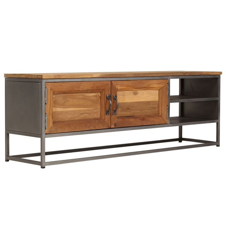 Tv-Bänk Återvunnen Teak Och Stål 120X30X40 Cm