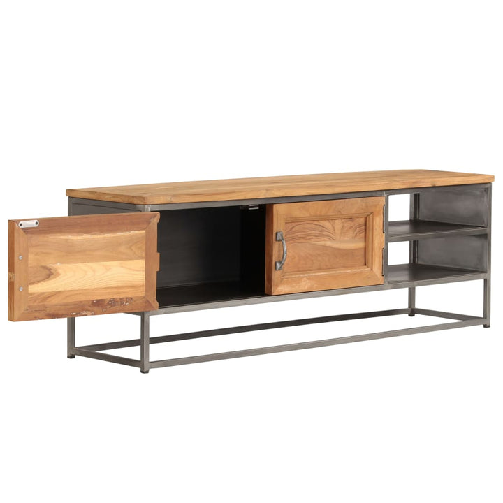 Tv-Bänk Återvunnen Teak Och Stål 120X30X40 Cm