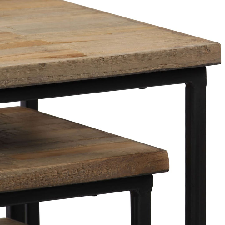 Växtbord 3 St Massiv Återvunnen Teak