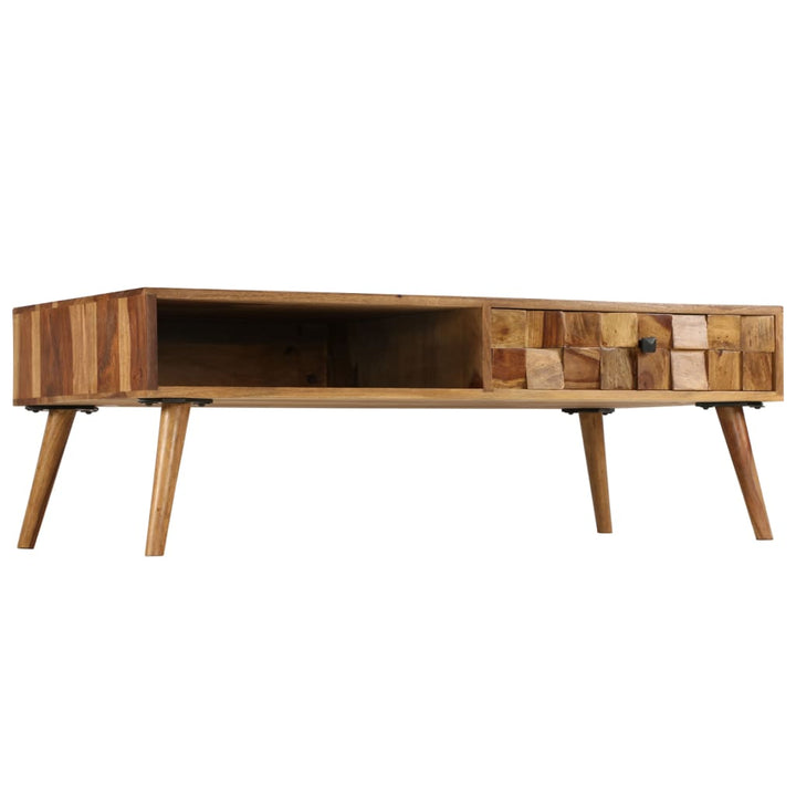 Soffbord Massivt Sheshamträ Med Honungsfinish 110X50X37 Cm
