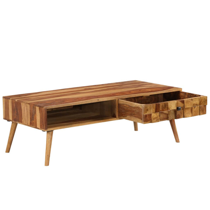 Soffbord Massivt Sheshamträ Med Honungsfinish 110X50X37 Cm