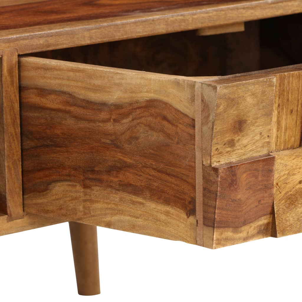 Soffbord Massivt Sheshamträ Med Honungsfinish 110X50X37 Cm
