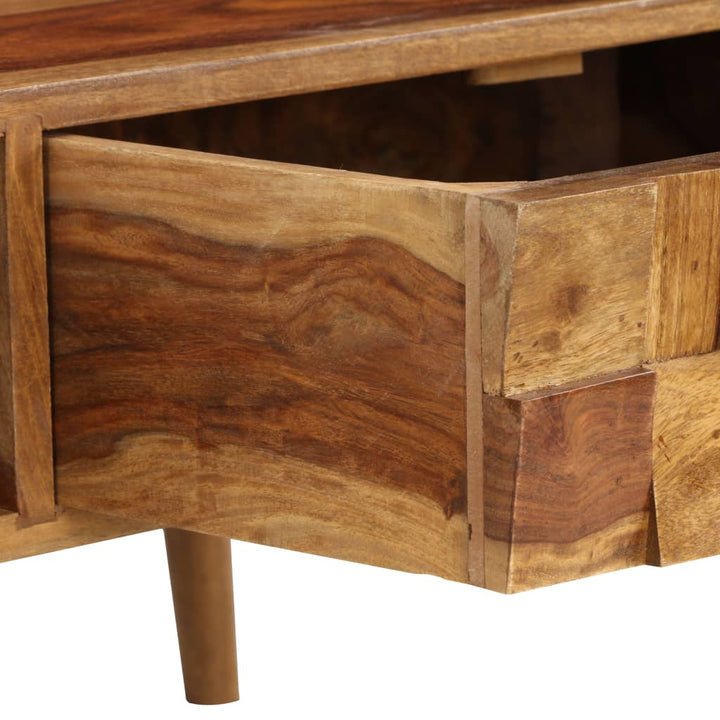 Soffbord Massivt Sheshamträ Med Honungsfinish 110X50X37 Cm