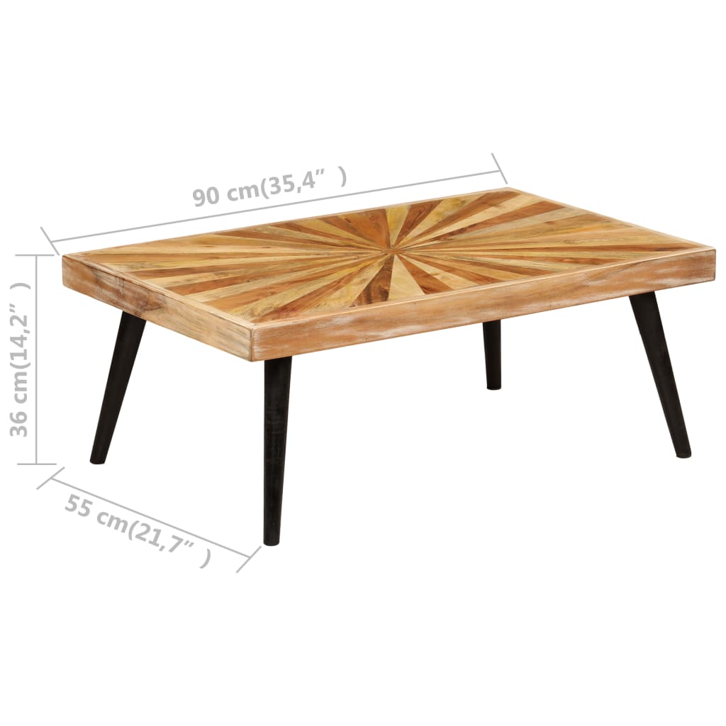 Soffbord Massivt Mangoträ 90X55X36 Cm