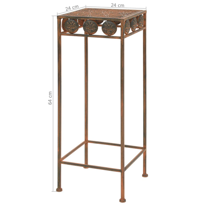 Växtstativ 3 Delar Vintage Stil Metall Rostfärgade