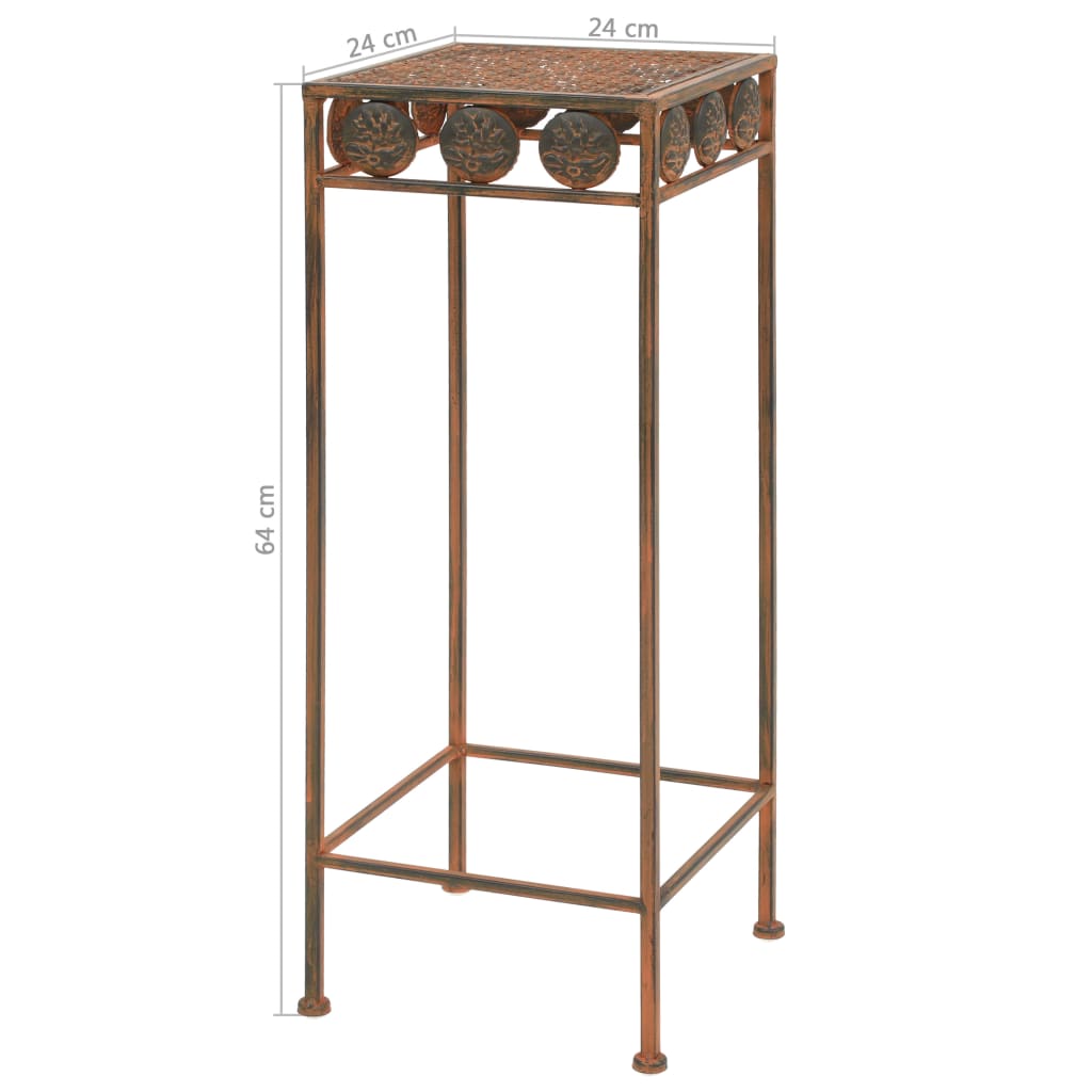 Växtstativ 3 Delar Vintage Stil Metall Rostfärgade