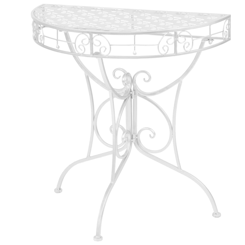 Sidobord Vintage Stil Halvrunt Metall 72X36X74 Cm