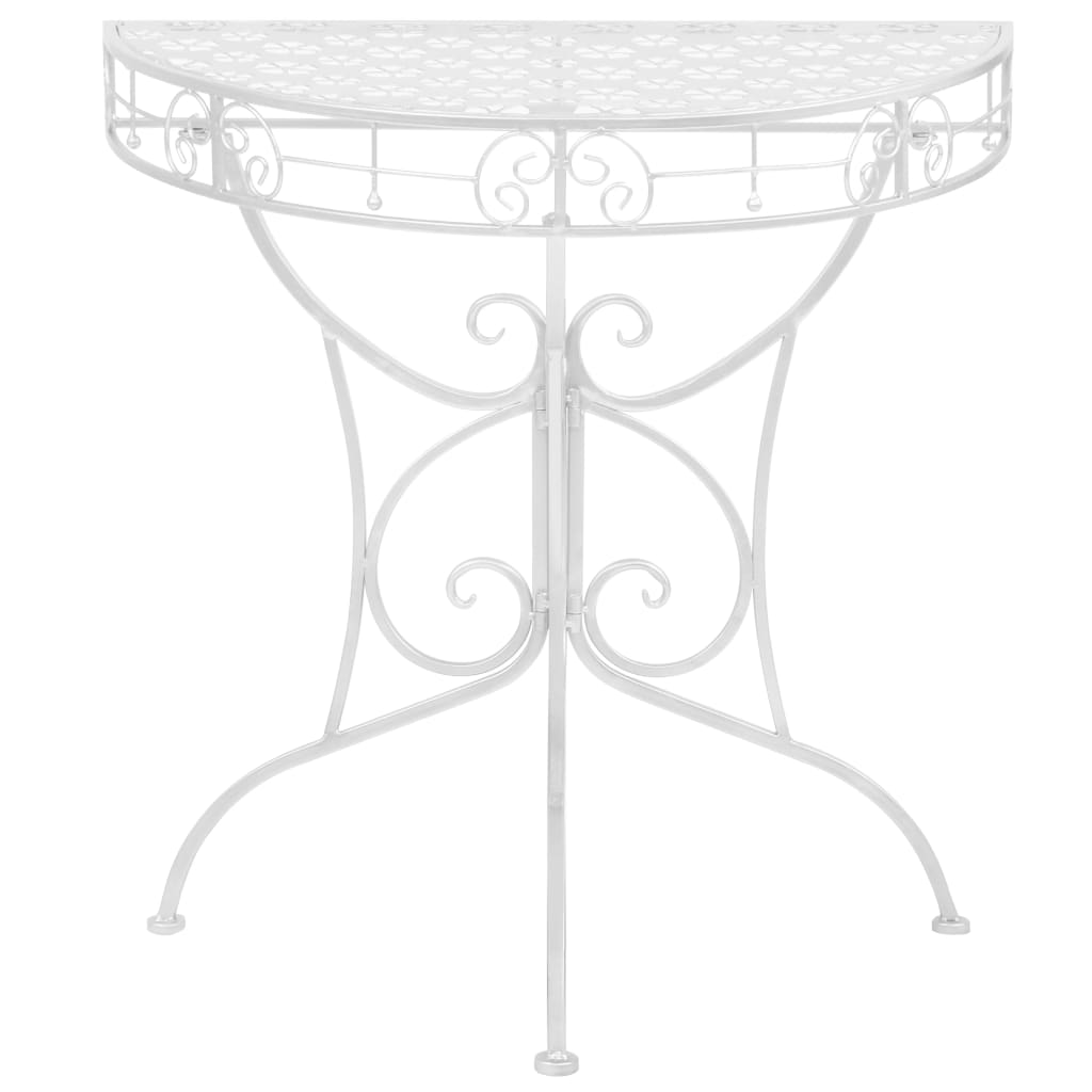 Sidobord Vintage Stil Halvrunt Metall 72X36X74 Cm