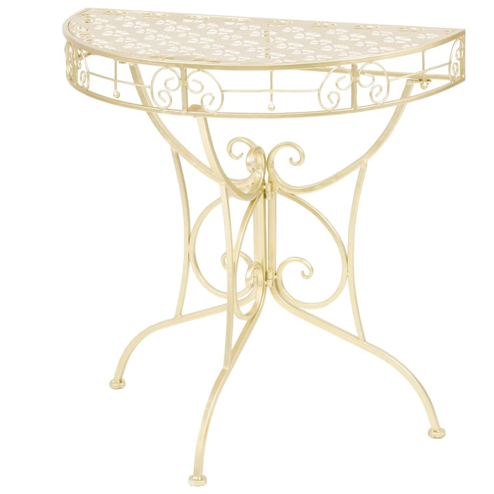 Sidobord Vintage Stil Halvrunt Metall 72X36X74 Cm