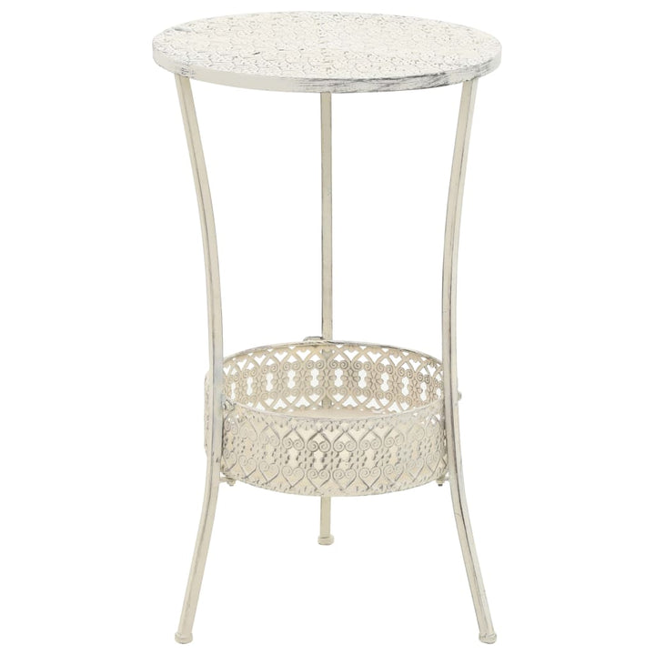Bistrobord Vintage Stil Rund Metall 40X70 Cm Vit