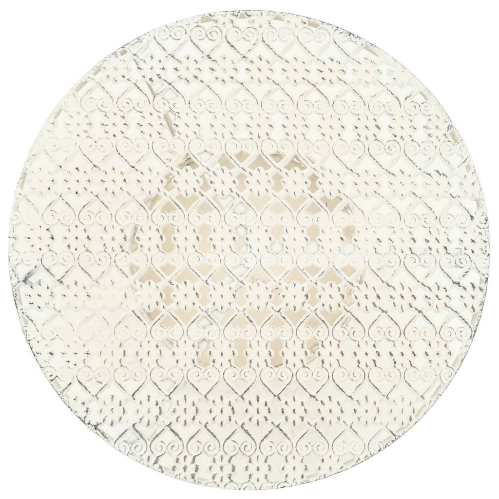 Bistrobord Vintage Stil Rund Metall 40X70 Cm Vit