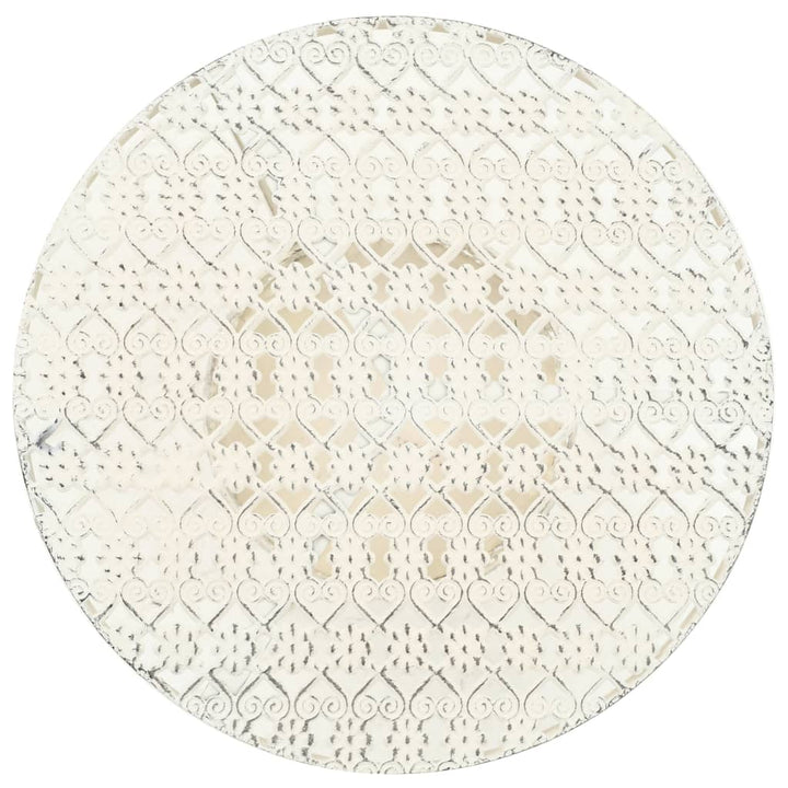 Bistrobord Vintage Stil Rund Metall 40X70 Cm Vit