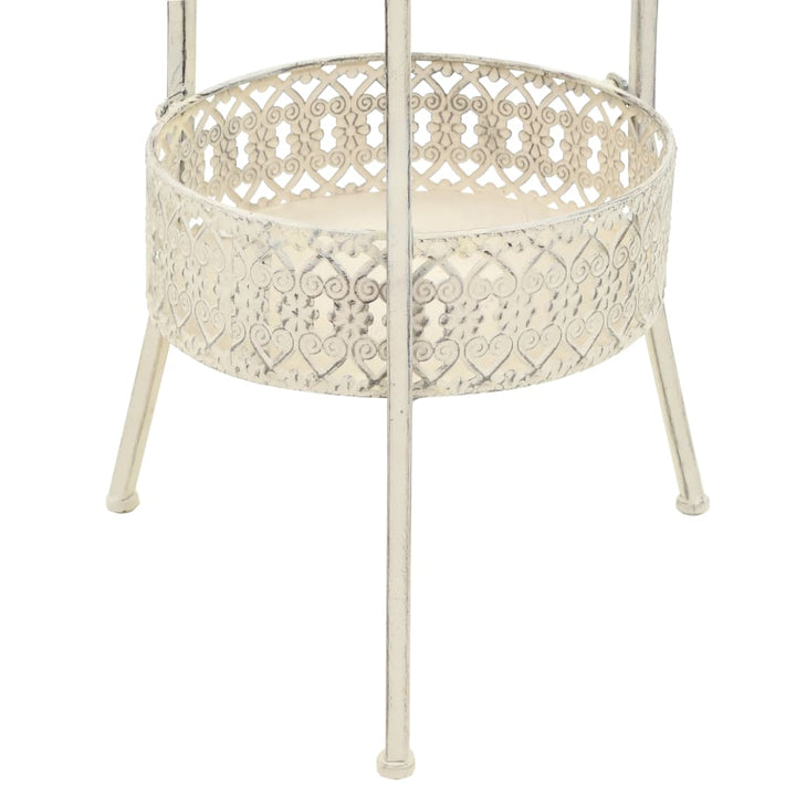 Bistrobord Vintage Stil Rund Metall 40X70 Cm Vit