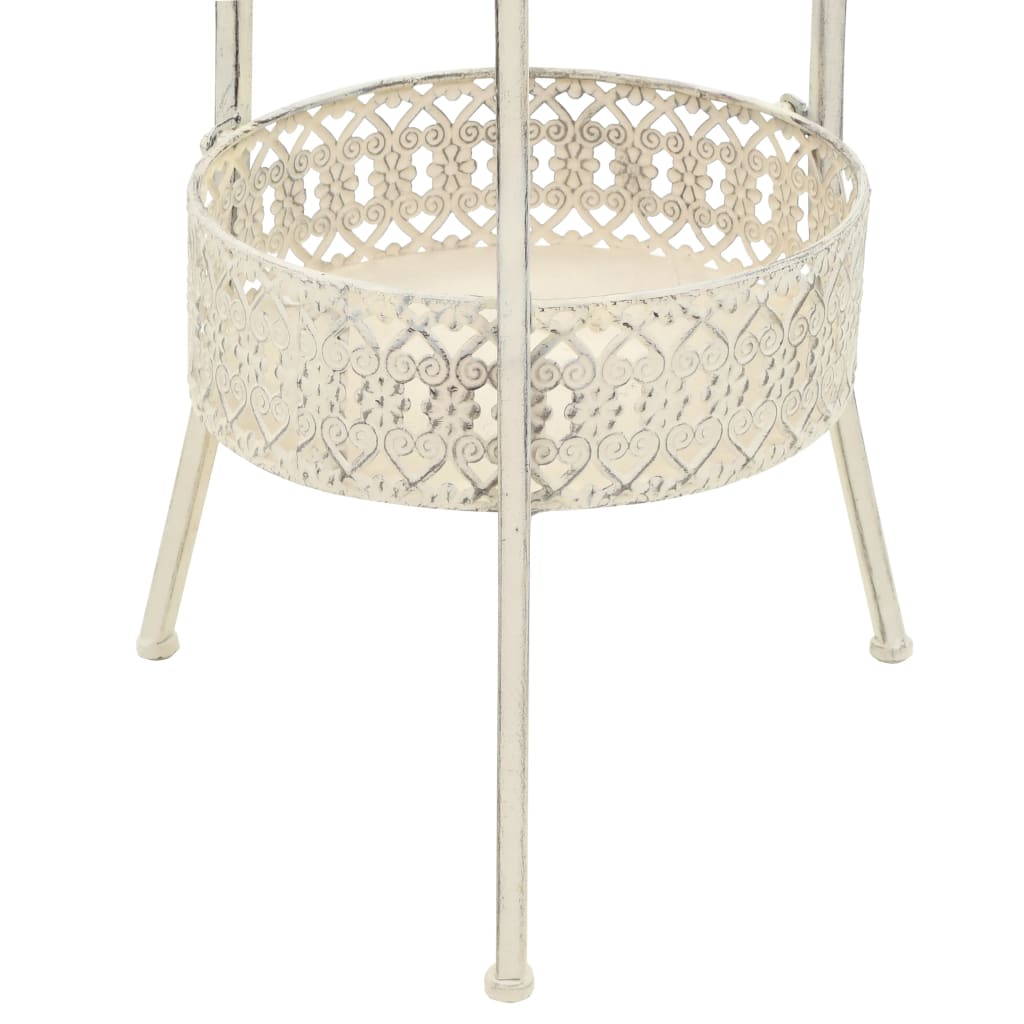 Bistrobord Vintage Stil Rund Metall 40X70 Cm Vit