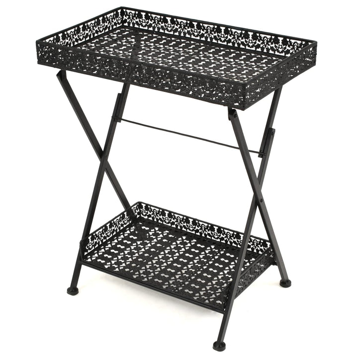 Hopfällbart Tebord Vintage Stil Metall 58X35X72 Cm Svart