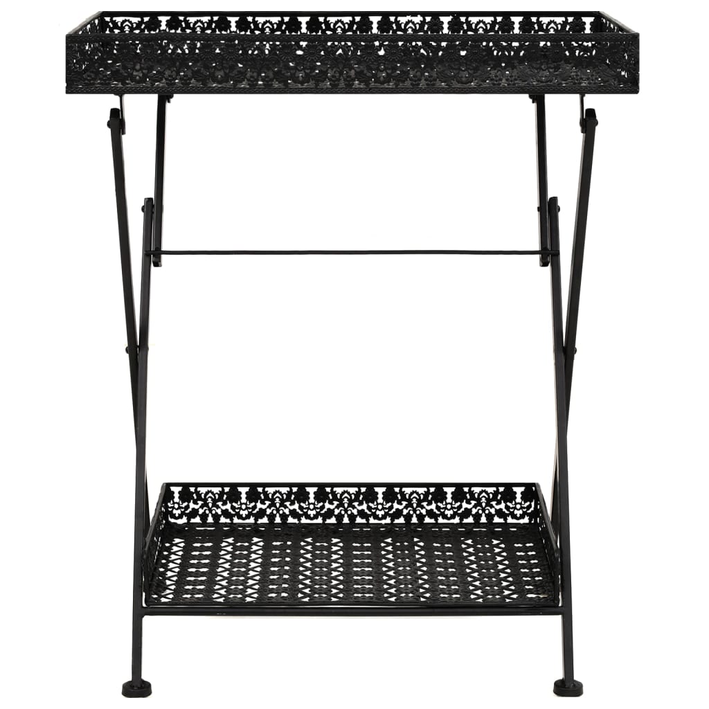 Hopfällbart Tebord Vintage Stil Metall 58X35X72 Cm Svart