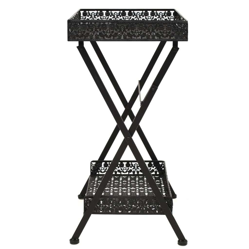 Hopfällbart Tebord Vintage Stil Metall 58X35X72 Cm Svart