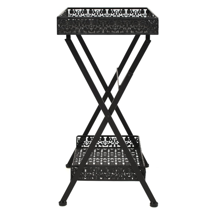 Hopfällbart Tebord Vintage Stil Metall 58X35X72 Cm Svart