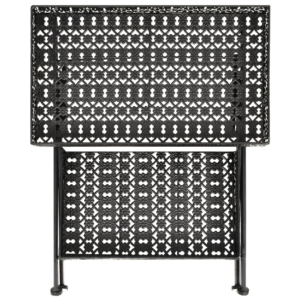 Hopfällbart Tebord Vintage Stil Metall 58X35X72 Cm Svart