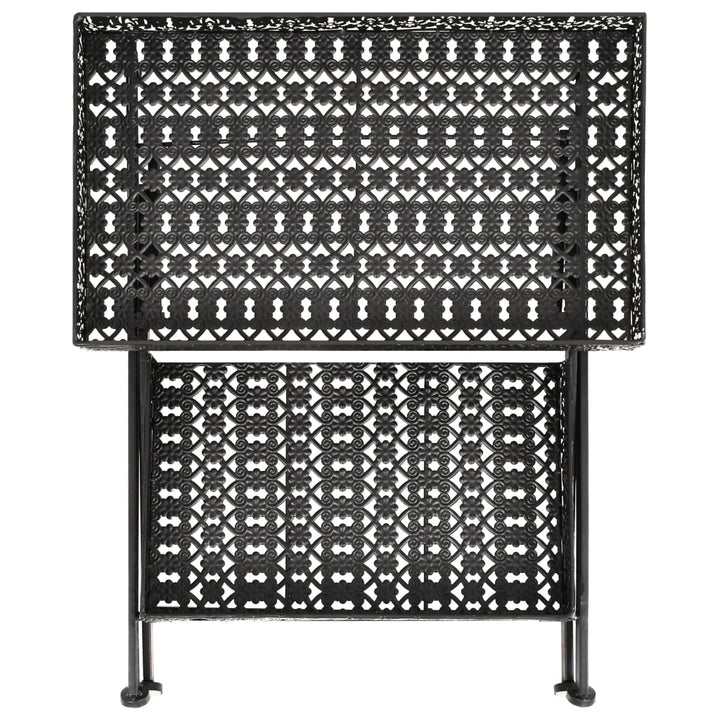Hopfällbart Tebord Vintage Stil Metall 58X35X72 Cm Svart