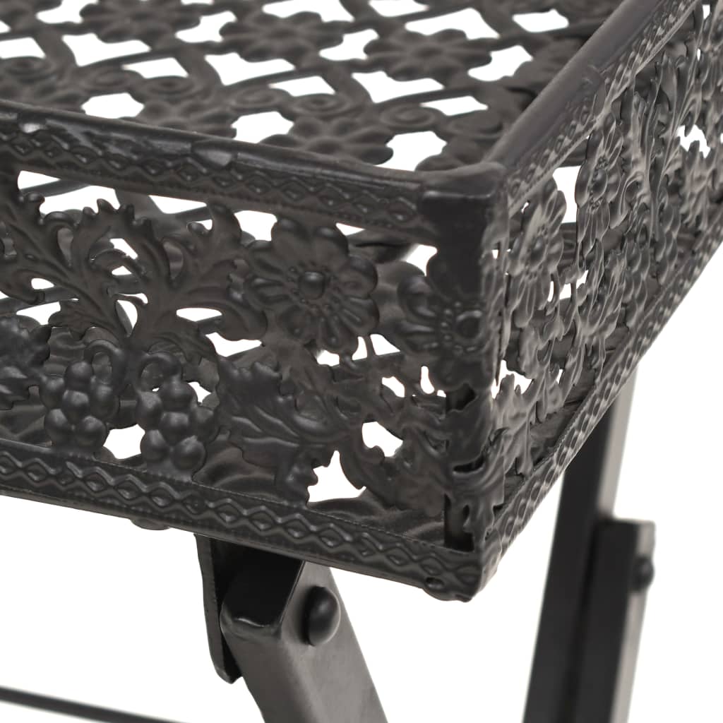 Hopfällbart Tebord Vintage Stil Metall 58X35X72 Cm Svart