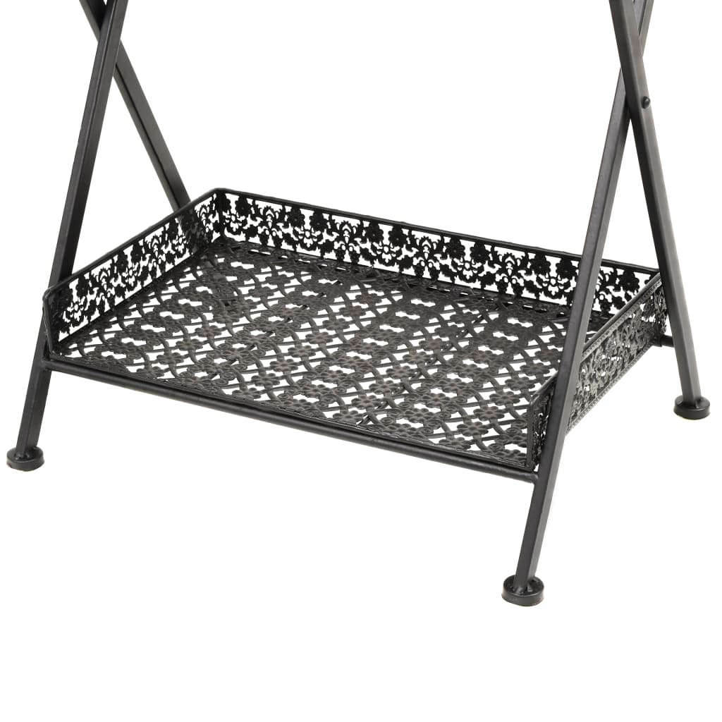 Hopfällbart Tebord Vintage Stil Metall 58X35X72 Cm Svart