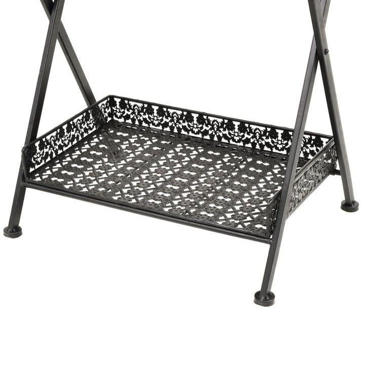 Hopfällbart Tebord Vintage Stil Metall 58X35X72 Cm Svart
