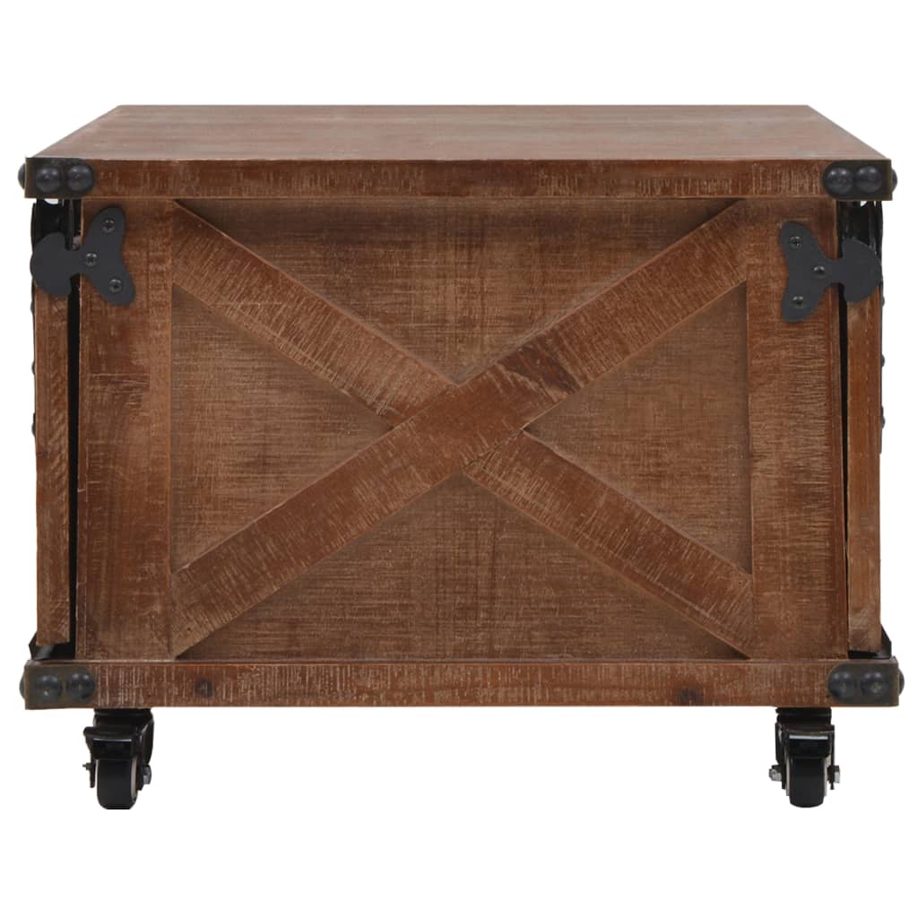 Soffbord Massivt Granträ 91X51X38 Cm Brun