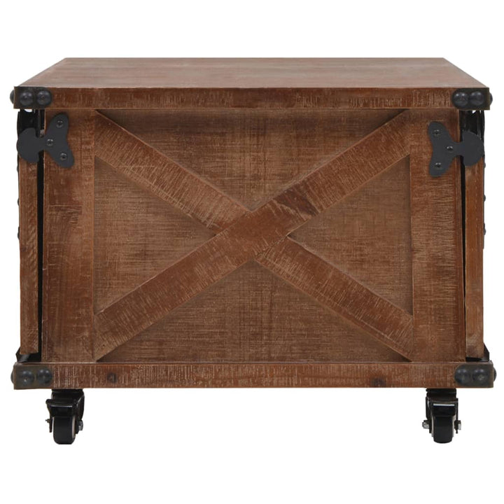 Soffbord Massivt Granträ 91X51X38 Cm Brun