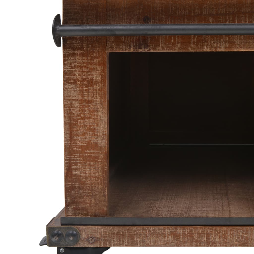 Soffbord Massivt Granträ 91X51X38 Cm Brun