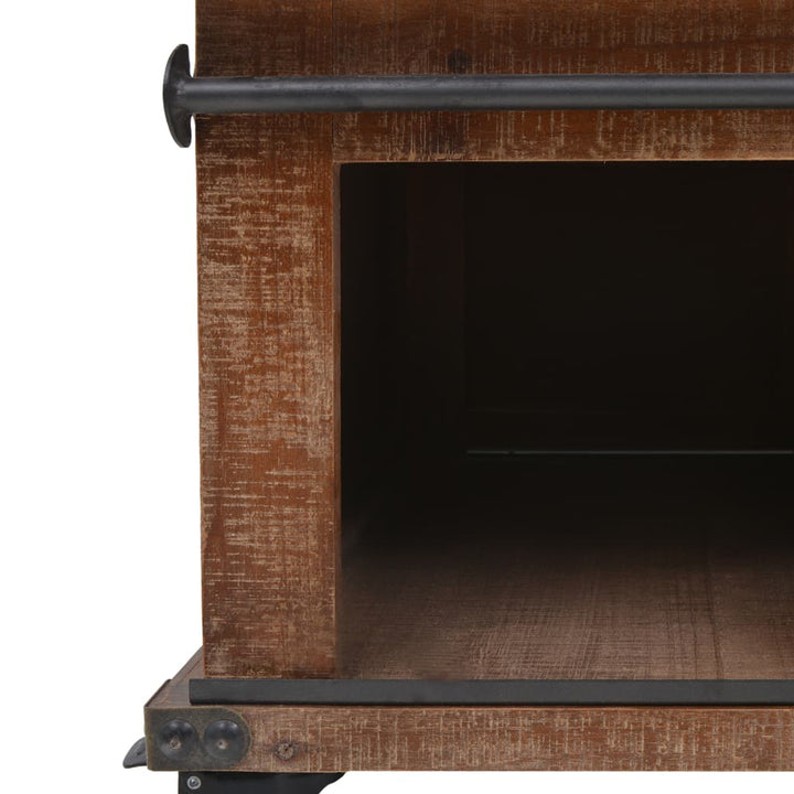 Soffbord Massivt Granträ 91X51X38 Cm Brun