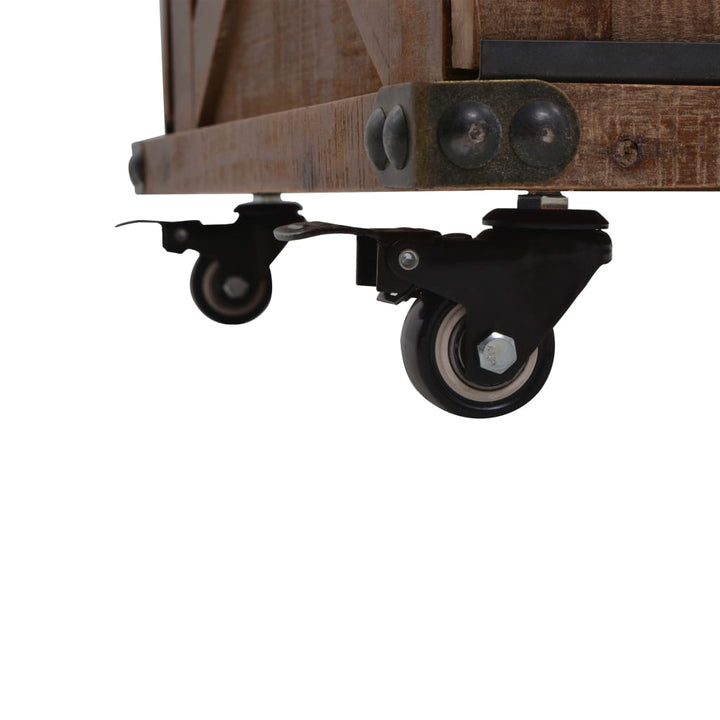 Soffbord Massivt Granträ 91X51X38 Cm Brun