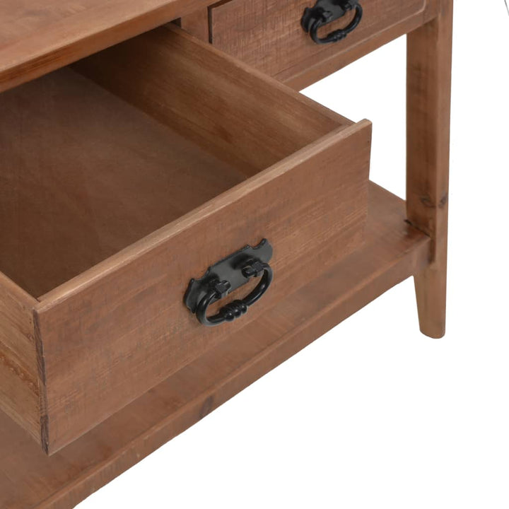 Konsolbord Massivt Granträ 126X40X77,5 Cm Brun