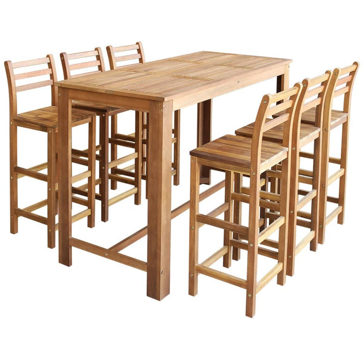 Barbord Med Barstolar 7 Delar Massivt Akaciaträ