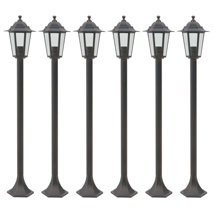 Lyktstolpar För Trädgård 6 St E27 110 Cm Aluminium