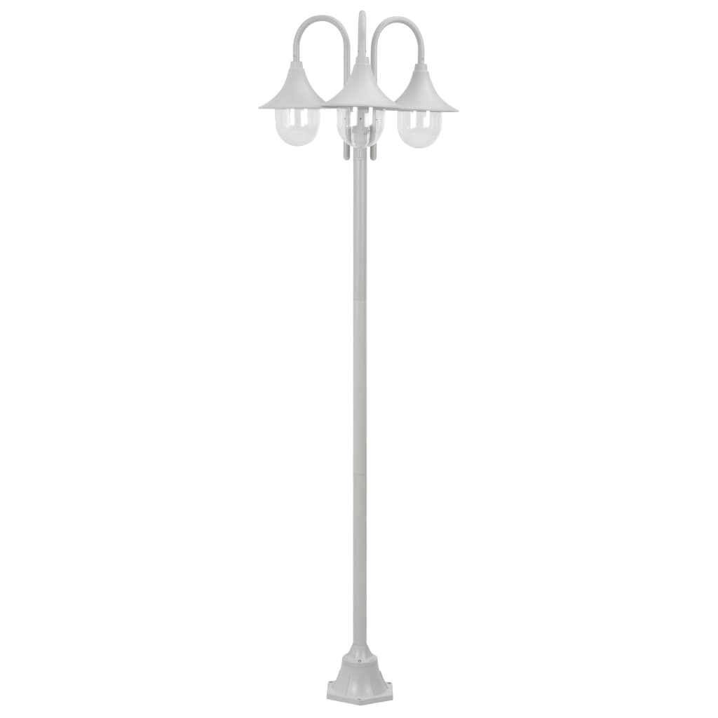 Lyktstolpe För Trädgård E27 220 Cm Aluminium 3 Lyktor