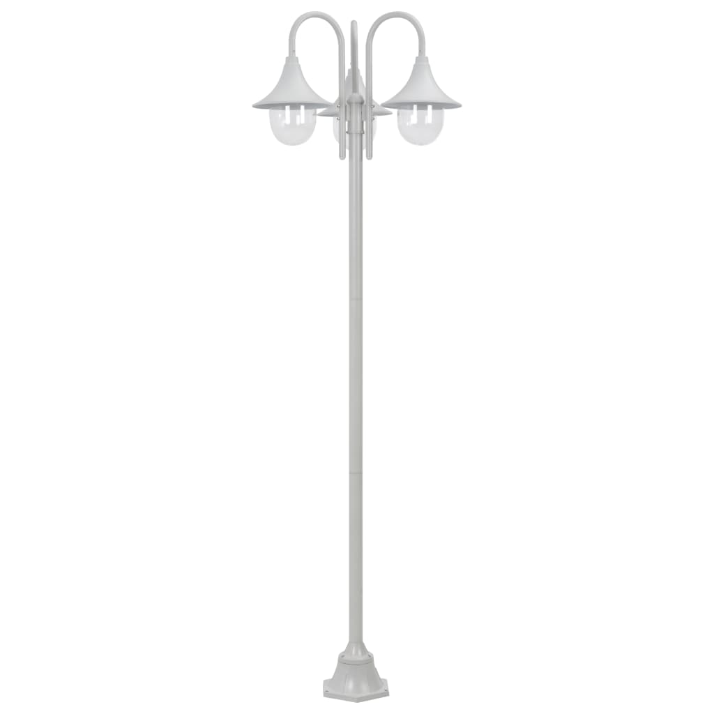 Lyktstolpe För Trädgård E27 220 Cm Aluminium 3 Lyktor