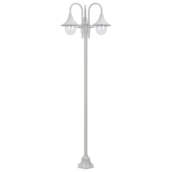Lyktstolpe För Trädgård E27 220 Cm Aluminium 3 Lyktor
